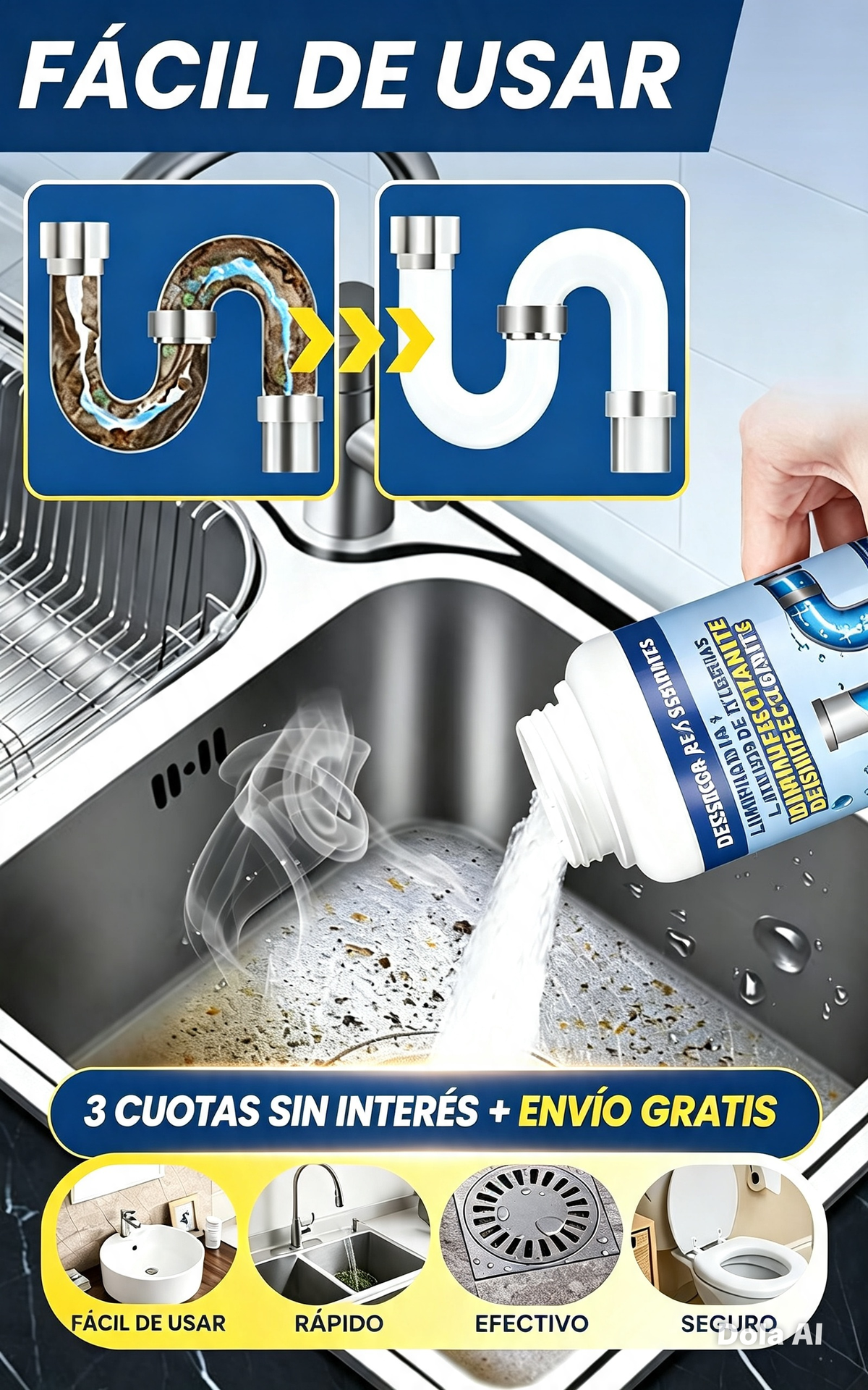 DESTAPADOR DE CAÑERÍAS TURBODRAIN™ | SOLUCIÓN REVOLUCIONARIA PARA DESAGÜES TUPIDOS Y MALOS OLORES