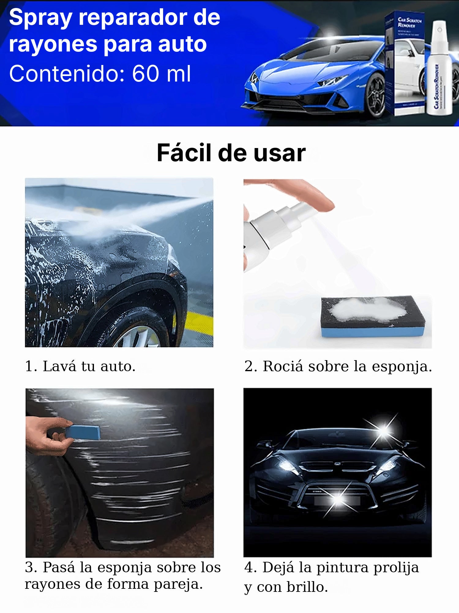 Spray Reparador de Rayones para Auto